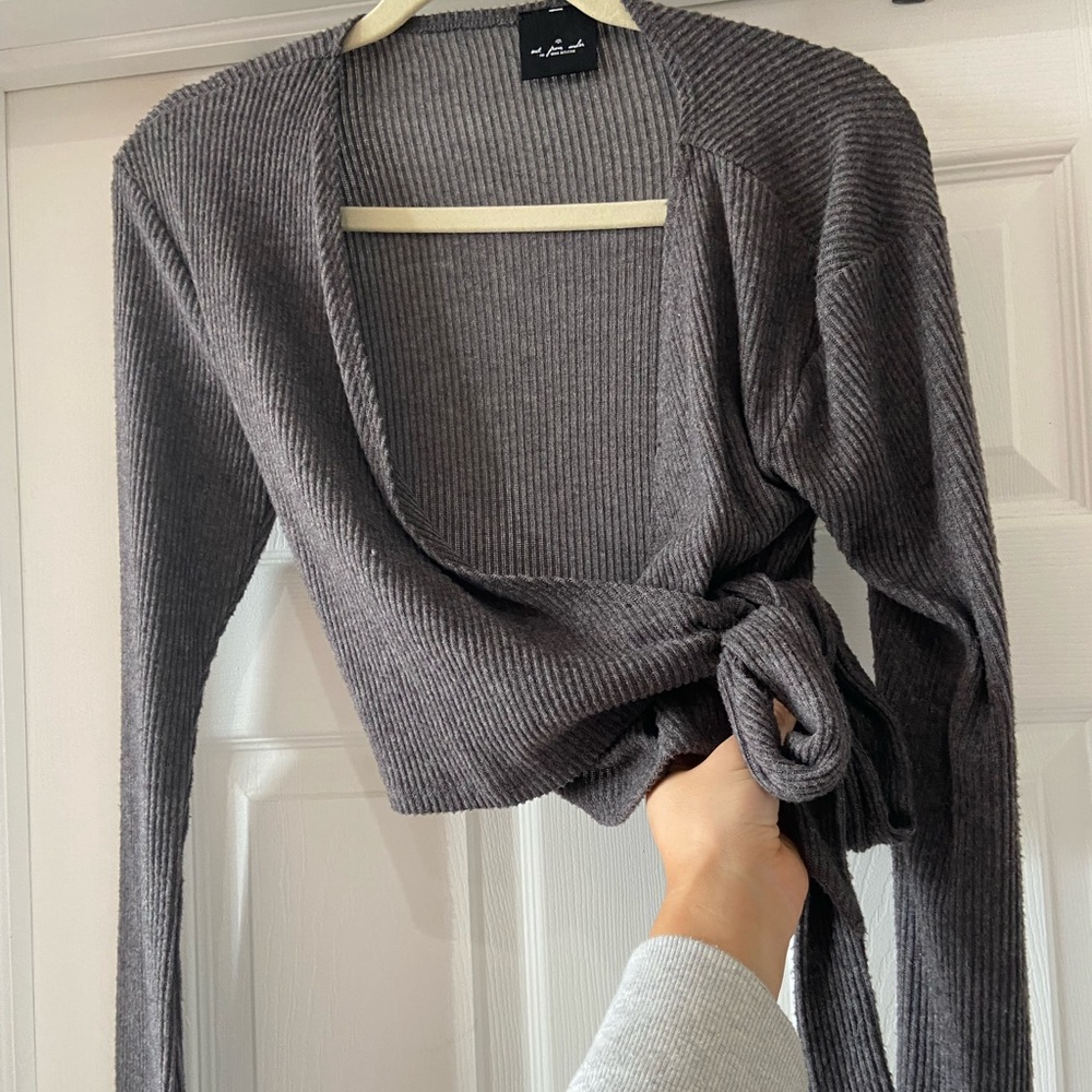 Urban Outfiters Wrap Nit Crop Sweater